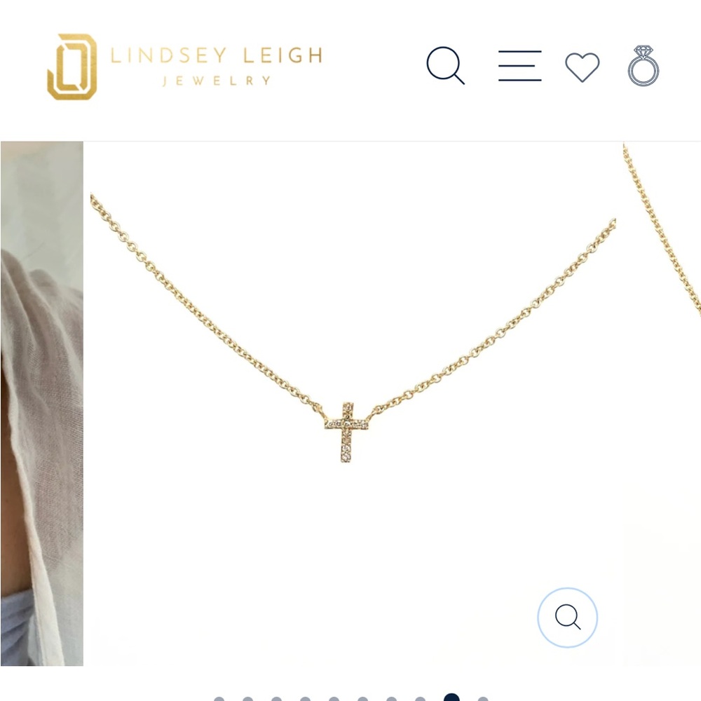 Lindsey Leigh petite diamond cross necklace